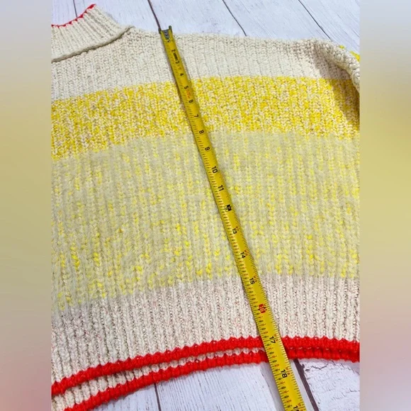 Free People Sunbrite Sweater - Small - women's fuzzy knit yellow cream pullover - Picture 9 of 15